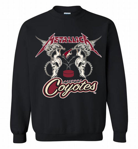 Metallica Arizona Coyotes Logo Crewneck Sweatshirt - zezetee Metallica Arizona Coyotes Logo Crewneck Sweatshirt - zezetee