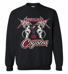 Metallica Arizona Coyotes Logo Crewneck Sweatshirt - zezetee Metallica Arizona Coyotes Logo Crewneck Sweatshirt - zezetee