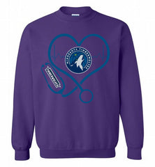Nurse Heartbeat Love MinnesotaTimberwolves Crewneck Sweatshirt - zezetee Nurse Heartbeat Love MinnesotaTimberwolves Crewneck Sweatshirt - zezetee