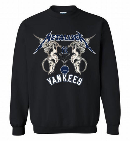 Metallica New York Yankees Logo Crewneck Sweatshirt - zezetee Metallica New York Yankees Logo Crewneck Sweatshirt - zezetee