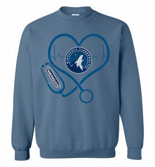 Nurse Heartbeat Love MinnesotaTimberwolves Crewneck Sweatshirt - zezetee Nurse Heartbeat Love MinnesotaTimberwolves Crewneck Sweatshirt - zezetee