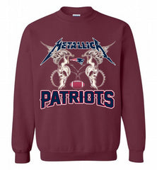 Metallica New England Patriots Logo Crewneck Sweatshirt - zezetee Metallica New England Patriots Logo Crewneck Sweatshirt - zezetee