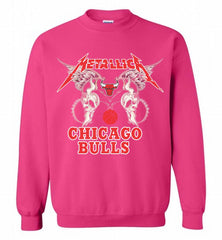 Metallica Chicago Bulls Logo Crewneck Sweatshirt - zezetee Metallica Chicago Bulls Logo Crewneck Sweatshirt - zezetee