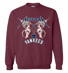Metallica New York Yankees Logo Crewneck Sweatshirt - zezetee Metallica New York Yankees Logo Crewneck Sweatshirt - zezetee