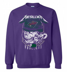 Metallica Skull Snake Minnesota Wild Crewneck Sweatshirt - zezetee Metallica Skull Snake Minnesota Wild Crewneck Sweatshirt - zezetee