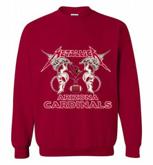 Metallica Arizona Cardinals Logo Crewneck Sweatshirt - zezetee Metallica Arizona Cardinals Logo Crewneck Sweatshirt - zezetee