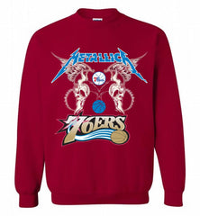 Metallica Philadelphia 76ers Logo Crewneck Sweatshirt - zezetee Metallica Philadelphia 76ers Logo Crewneck Sweatshirt - zezetee
