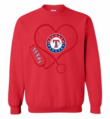 Nurse Heartbeat Texas Rangers Crewneck Sweatshirt - zezetee Nurse Heartbeat Texas Rangers Crewneck Sweatshirt - zezetee