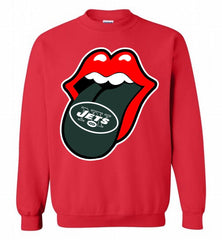 New York Jets  x The Rolling Stones Logo Crewneck Sweatshirt - zezetee New York Jets  x The Rolling Stones Logo Crewneck Sweatshirt - zezetee