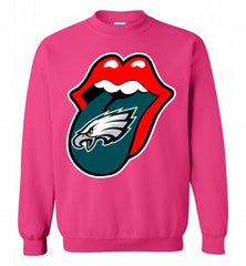 Philadelphia Eagles  x The Rolling Stones Logo Crewneck Sweatshirt - zezetee Philadelphia Eagles  x The Rolling Stones Logo Crewneck Sweatshirt - zezetee