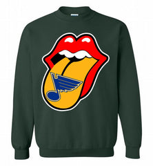 St Louis Blues  x The Rolling Stones Logo Crewneck Sweatshirt - zezetee St Louis Blues  x The Rolling Stones Logo Crewneck Sweatshirt - zezetee