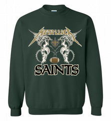 Metallica New Orleans Saints Logo Crewneck Sweatshirt - zezetee Metallica New Orleans Saints Logo Crewneck Sweatshirt - zezetee