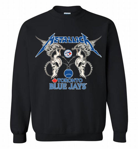 Metallica Toronto Blue Jays Logo Crewneck Sweatshirt - zezetee Metallica Toronto Blue Jays Logo Crewneck Sweatshirt - zezetee