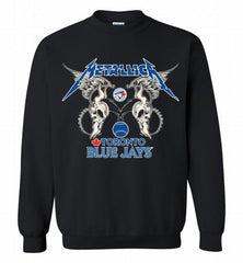 Metallica Toronto Blue Jays Logo Crewneck Sweatshirt - zezetee Metallica Toronto Blue Jays Logo Crewneck Sweatshirt - zezetee