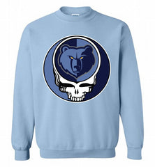 Memphis Grizzlies Grateful Dead Logo Band Crewneck Sweatshirt - zezetee Memphis Grizzlies Grateful Dead Logo Band Crewneck Sweatshirt - zezetee