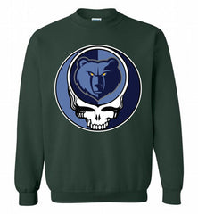 Memphis Grizzlies Grateful Dead Logo Band Crewneck Sweatshirt - zezetee Memphis Grizzlies Grateful Dead Logo Band Crewneck Sweatshirt - zezetee