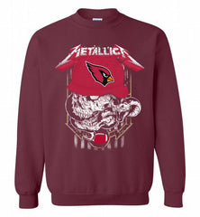 Metallica Skull Snake Arizona Cardinals Crewneck Sweatshirt - zezetee Metallica Skull Snake Arizona Cardinals Crewneck Sweatshirt - zezetee