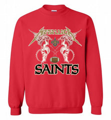 Metallica New Orleans Saints Logo Crewneck Sweatshirt - zezetee Metallica New Orleans Saints Logo Crewneck Sweatshirt - zezetee