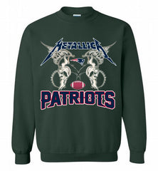 Metallica New England Patriots Logo Crewneck Sweatshirt - zezetee Metallica New England Patriots Logo Crewneck Sweatshirt - zezetee