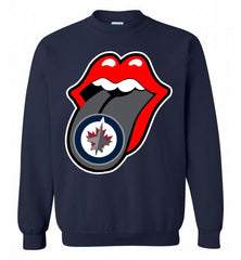 Winnipeg Jets  x The Rolling Stones Logo Crewneck Sweatshirt - zezetee Winnipeg Jets  x The Rolling Stones Logo Crewneck Sweatshirt - zezetee