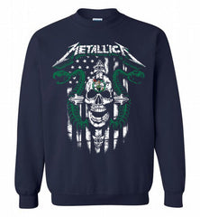 Metallica Boston Celtics Logo Crewneck Sweatshirt - zezetee Metallica Boston Celtics Logo Crewneck Sweatshirt - zezetee