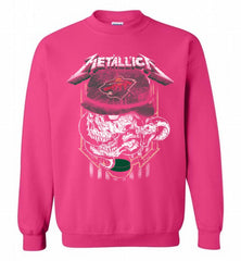 Metallica Skull Snake Minnesota Wild Crewneck Sweatshirt - zezetee Metallica Skull Snake Minnesota Wild Crewneck Sweatshirt - zezetee