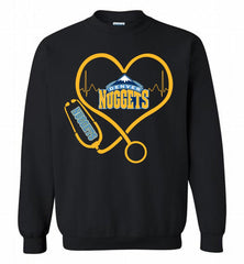 Nurse Heartbeat Love Denver Nuggets Crewneck Sweatshirt - zezetee Nurse Heartbeat Love Denver Nuggets Crewneck Sweatshirt - zezetee