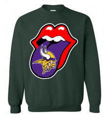 Minnesota Vikings  x The Rolling Stones Logo Crewneck Sweatshirt - zezetee Minnesota Vikings  x The Rolling Stones Logo Crewneck Sweatshirt - zezetee