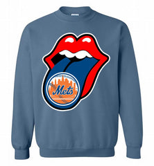 New York Mets  x The Rolling Stones Logo Crewneck Sweatshirt - zezetee New York Mets  x The Rolling Stones Logo Crewneck Sweatshirt - zezetee