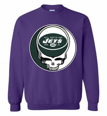 New York Jets Grateful Dead Logo Band Crewneck Sweatshirt - zezetee New York Jets Grateful Dead Logo Band Crewneck Sweatshirt - zezetee