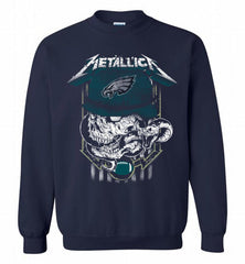 Metallica Skull Snake Philadelphia Eagles Crewneck Sweatshirt - zezetee Metallica Skull Snake Philadelphia Eagles Crewneck Sweatshirt - zezetee