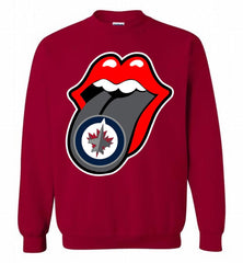 Winnipeg Jets  x The Rolling Stones Logo Crewneck Sweatshirt - zezetee Winnipeg Jets  x The Rolling Stones Logo Crewneck Sweatshirt - zezetee