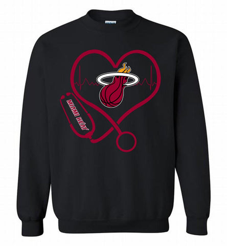 Nurse Heartbeat Love Miami Heat Crewneck Sweatshirt - zezetee Nurse Heartbeat Love Miami Heat Crewneck Sweatshirt - zezetee