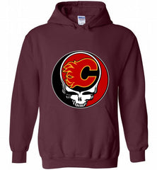NHL TEAM CALGARY FLAMES X GRATEFUL DEAD LOGO BAND Hoodie - zezetee NHL TEAM CALGARY FLAMES X GRATEFUL DEAD LOGO BAND Hoodie - zezetee