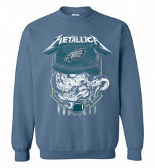 Metallica Skull Snake Philadelphia Eagles Crewneck Sweatshirt - zezetee Metallica Skull Snake Philadelphia Eagles Crewneck Sweatshirt - zezetee