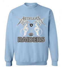 Metallica Oakland Raiders Logo Crewneck Sweatshirt - zezetee Metallica Oakland Raiders Logo Crewneck Sweatshirt - zezetee