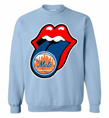 New York Mets  x The Rolling Stones Logo Crewneck Sweatshirt - zezetee New York Mets  x The Rolling Stones Logo Crewneck Sweatshirt - zezetee