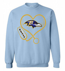 Nurse Heartbeat Baltimore Ravens Crewneck Sweatshirt - zezetee Nurse Heartbeat Baltimore Ravens Crewneck Sweatshirt - zezetee