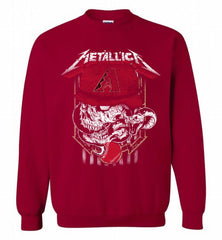 Metallica Skull Arizona Diamondbacks Logo Crewneck Sweatshirt - zezetee Metallica Skull Arizona Diamondbacks Logo Crewneck Sweatshirt - zezetee