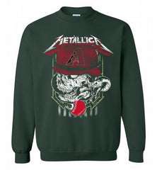 Metallica Skull Arizona Diamondbacks Logo Crewneck Sweatshirt - zezetee Metallica Skull Arizona Diamondbacks Logo Crewneck Sweatshirt - zezetee