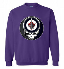 NHL TEAM WINNIPEG JETS X GRATEFUL DEAD LOGO BAND Crewneck Sweatshirt - zezetee NHL TEAM WINNIPEG JETS X GRATEFUL DEAD LOGO BAND Crewneck Sweatshirt - zezetee