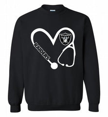 HEART 3-4 NURSE OAKLAND RAIDERS= Crewneck Sweatshirt - zezetee HEART 3-4 NURSE OAKLAND RAIDERS= Crewneck Sweatshirt - zezetee