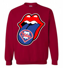 Philadelphia Phillies  x The Rolling Stones Logo Crewneck Sweatshirt - zezetee Philadelphia Phillies  x The Rolling Stones Logo Crewneck Sweatshirt - zezetee