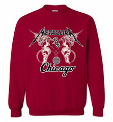 Metallica Chicago White Sox Logo Crewneck Sweatshirt - zezetee Metallica Chicago White Sox Logo Crewneck Sweatshirt - zezetee