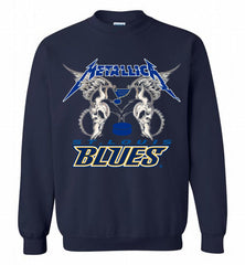 Metallica St Louis Blues Logo Crewneck Sweatshirt - zezetee Metallica St Louis Blues Logo Crewneck Sweatshirt - zezetee