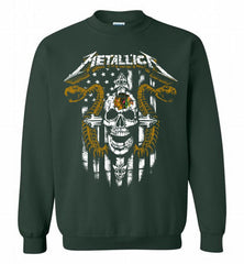 Metallica Snake Skull Chicago Blackhawks Logo Crewneck Sweatshirt - zezetee Metallica Snake Skull Chicago Blackhawks Logo Crewneck Sweatshirt - zezetee
