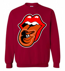 Baltimore Orioles  x The Rolling Stones Logo Crewneck Sweatshirt - zezetee Baltimore Orioles  x The Rolling Stones Logo Crewneck Sweatshirt - zezetee