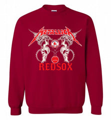 Metallica Boston Red Sox Logo Crewneck Sweatshirt - zezetee Metallica Boston Red Sox Logo Crewneck Sweatshirt - zezetee