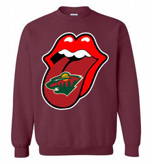 Minnesota Wild x The Rolling Stones Logo Crewneck Sweatshirt - zezetee Minnesota Wild x The Rolling Stones Logo Crewneck Sweatshirt - zezetee