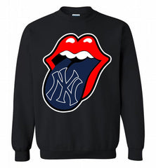 New York Yankees  x The Rolling Stones Logo Crewneck Sweatshirt - zezetee New York Yankees  x The Rolling Stones Logo Crewneck Sweatshirt - zezetee